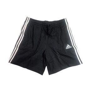Adidas Mens Essentials 3 Stripe Shorts Black White Athletic Gym Size L